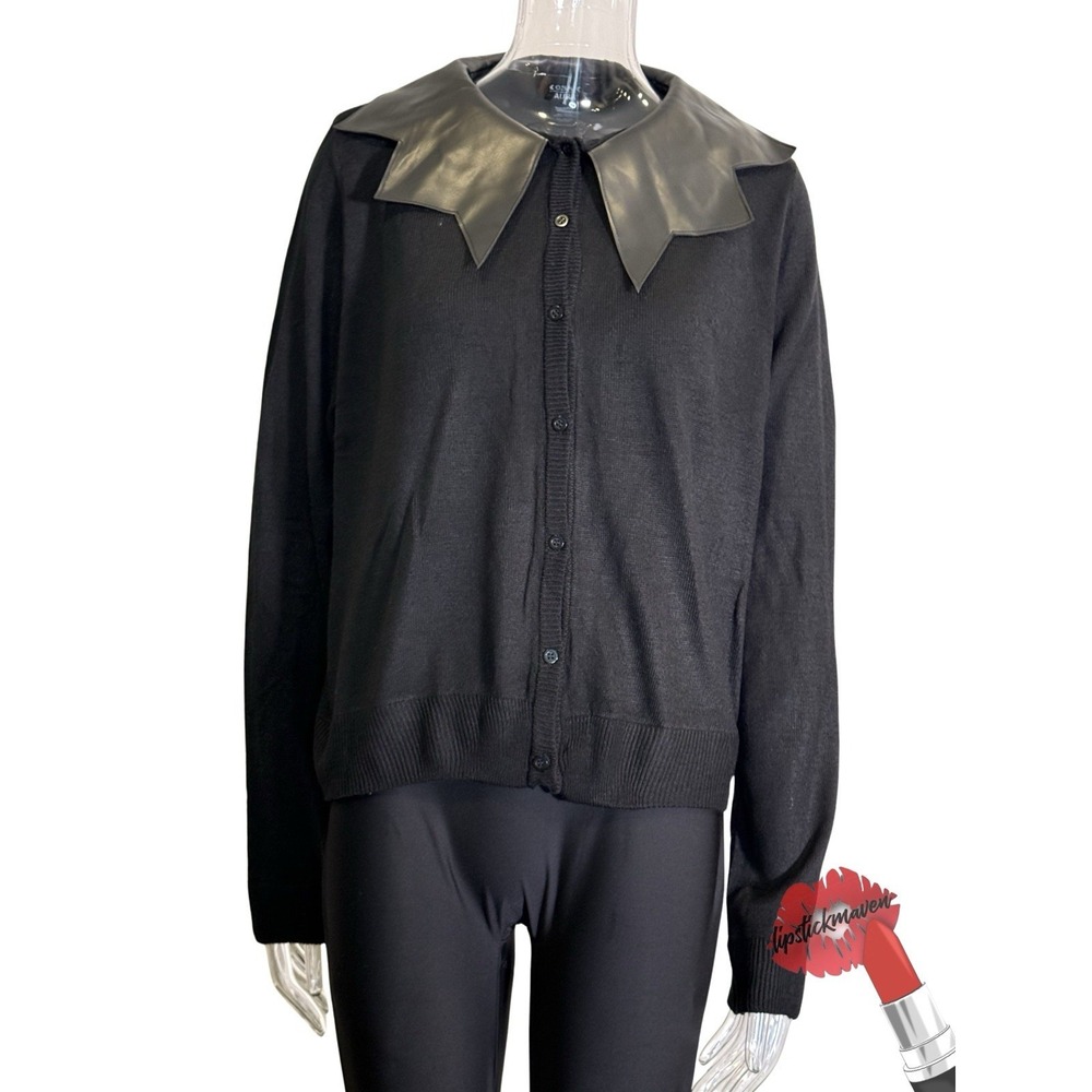 Cosmic‎ Aura Cardigan Sweater Womens Size 1 Black Bat Goth 18568391